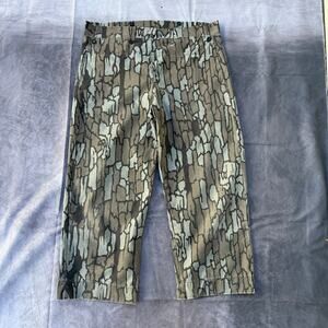 Vintage 80's Trebark Gray Camo Camouflage Hunting Front Flap Pants Sz XL Short